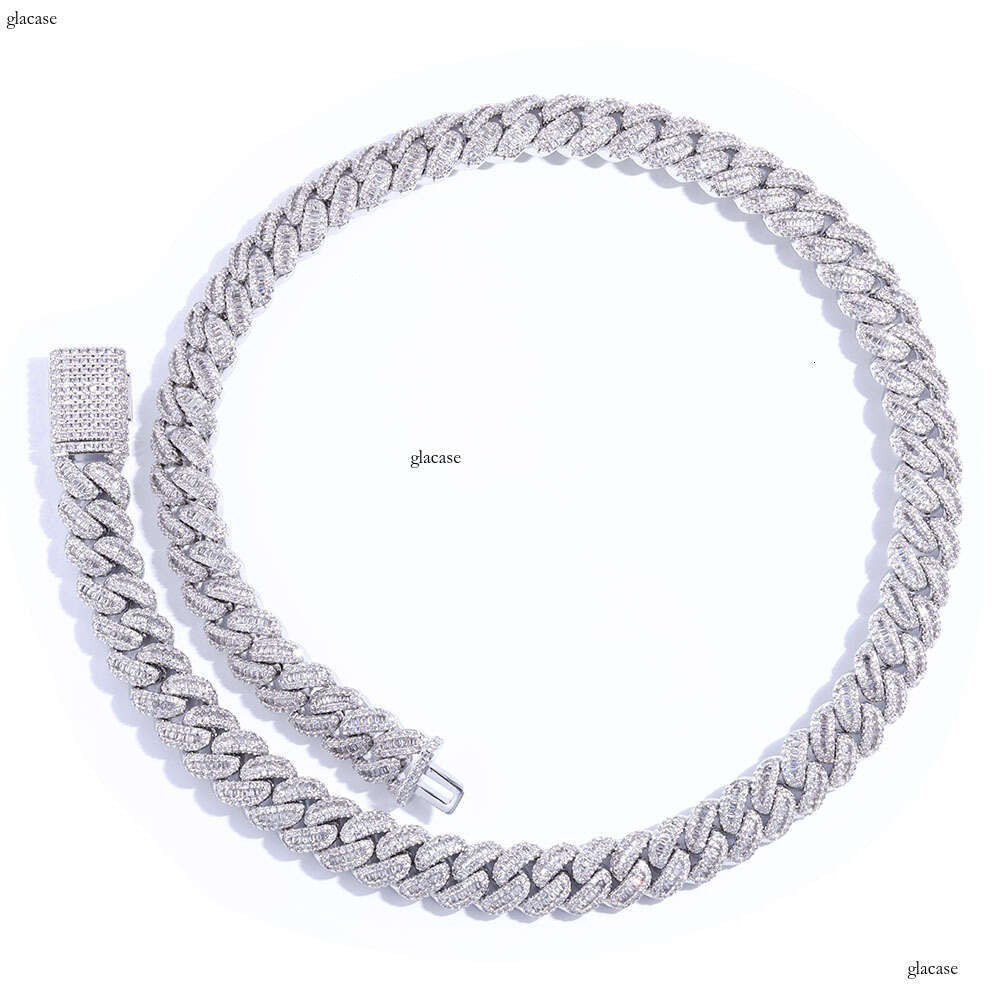 Hip Hop 12mm Mixed Inlay T Cubic Moissanite chain Cuban Chain Jewelry Accessories Men's Necklace
