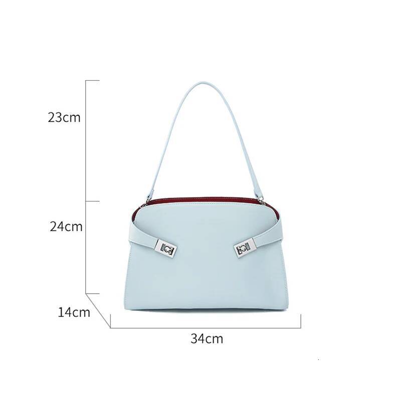 Large Capacity Designer Shoulder High-End Fashion Commuter Loose Soft Leather Handbag Lock Buckle Ladies Tote Bag