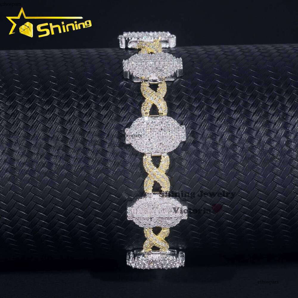 New Arrival Rapper Jewelry Custom Sier VVS Moissanite Dia Dollar Pendant Infinity Link Cuban Bracelet for Men