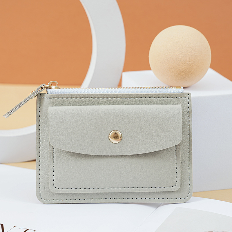 2 New Women's Multifunctional Card Holder Short Fashion Luxury Bag Simple Coin Purse Zipper Buckle Card Holder Coin Clip