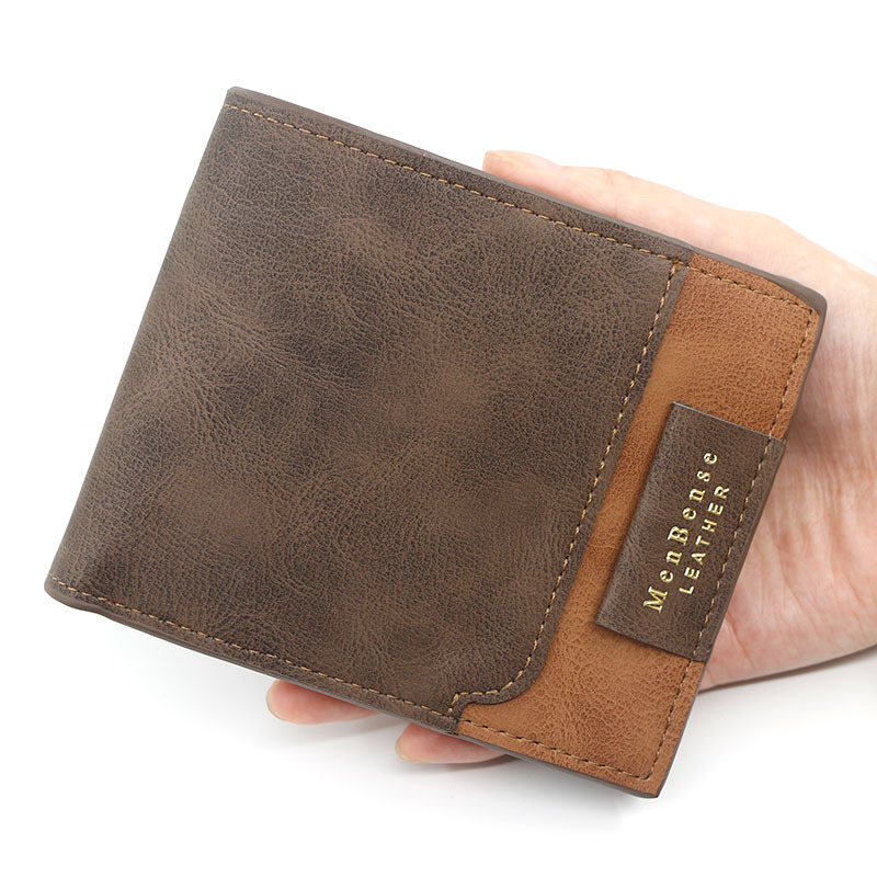 Menbense New Men's Short Wallet Matte Gold Stamping Print 70% Off Loose-leaf Men's Luxury Bag Short Wallet