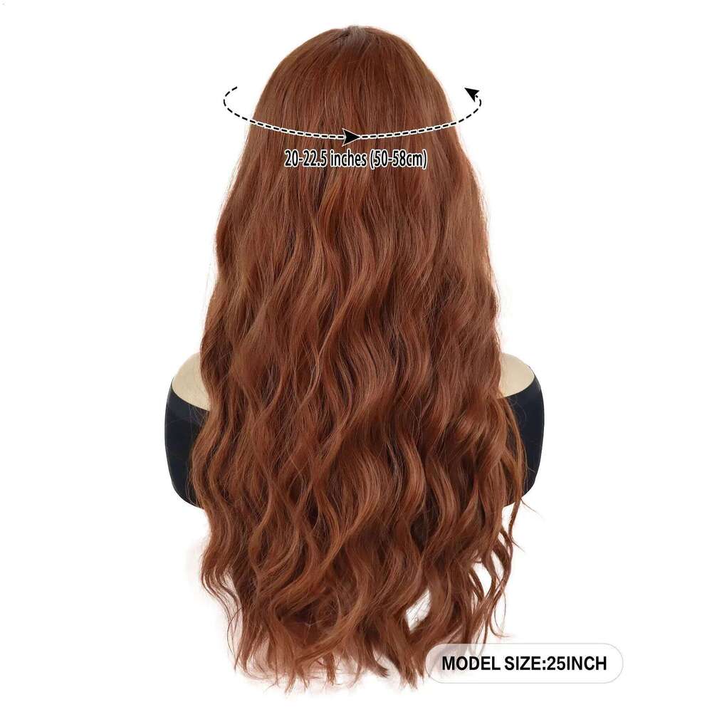 Synthetic Red Long Hair Scarlet Witch Wanda Maximoff Cosplay Wigs for Women Middle Part Curly Wavy Wig Natural Looking Party