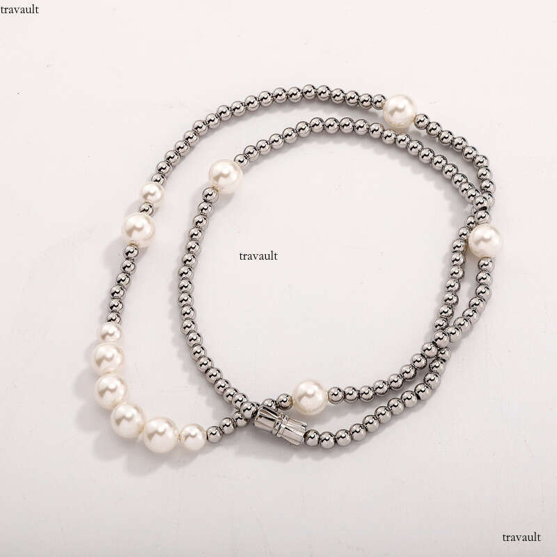 Pearl Sterling Silver Necklace Hip-Hop Trendy Simple Clavicle Chain