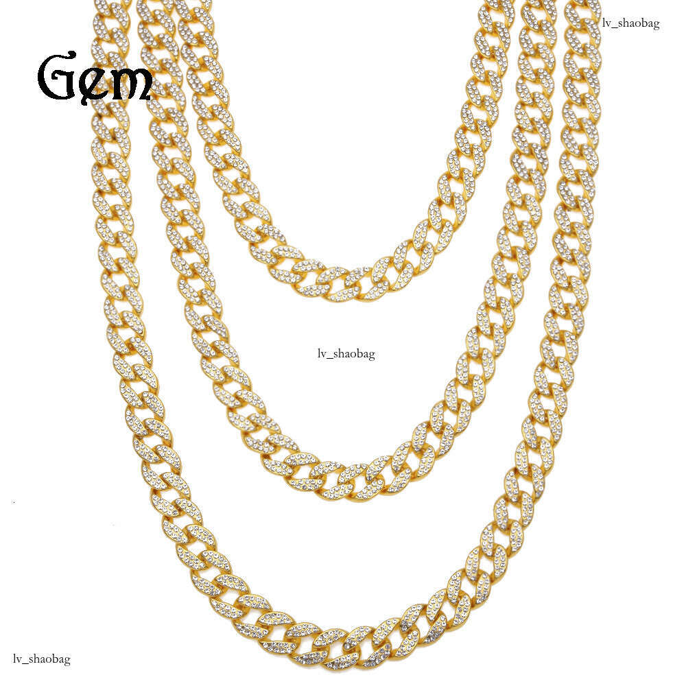 Trendy Hip-Hop Necklace Jewelry Unisex Style Versatile Full Dia 15mm Alloy Cuban Chain
