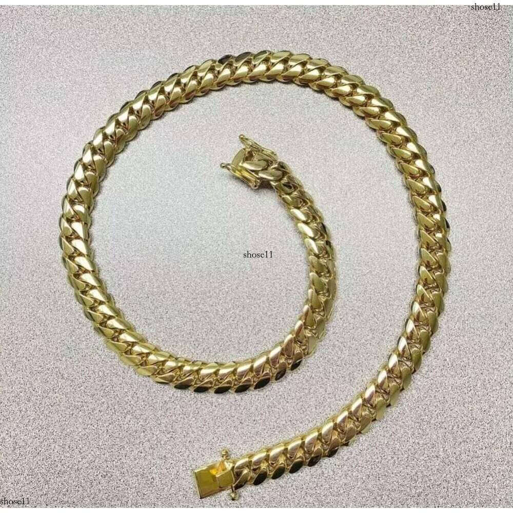 11Mm Miami K Chain Sterg Hip Hop Curb Sier Rapper Men Cuban Necklace