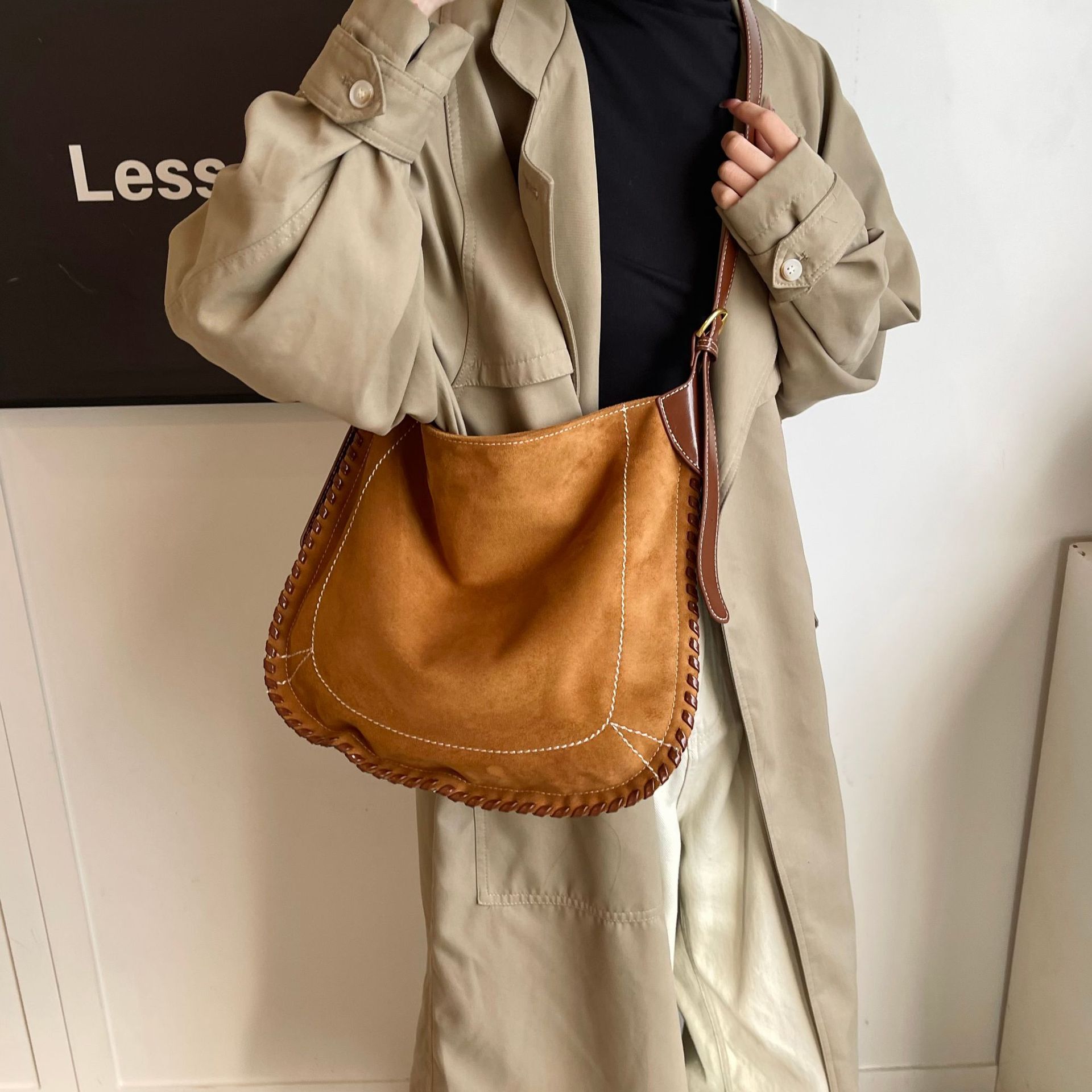Frosted Vintage Luxury Bag Bag For Designer Bag Women Large Capacity 2025 New Autumn Winter Casual Shoulder Shopping Bag Commuting Tote Bag