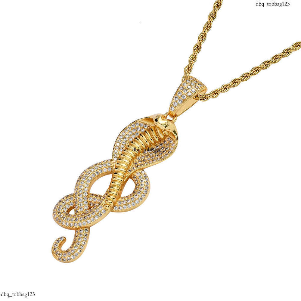 Cobra Pendant Micro Paved Moissanite chain Street Creative Personality Men's Hip Hop Necklace