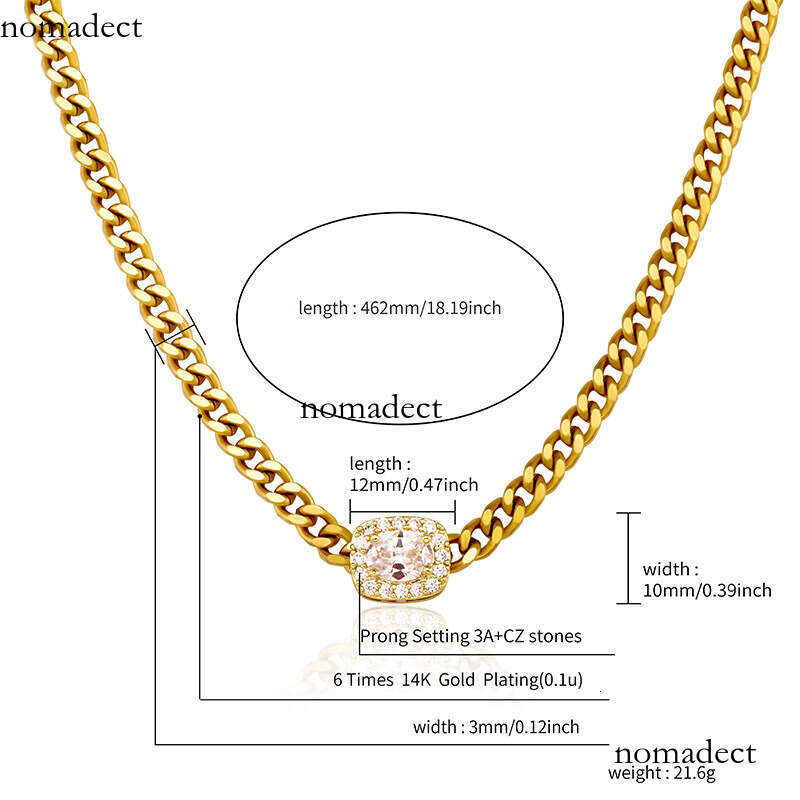 3MM Fashion Trendy Versatile Collarbone Jewelry Sterling Silver Cuban Chain Moissanite chain Necklace