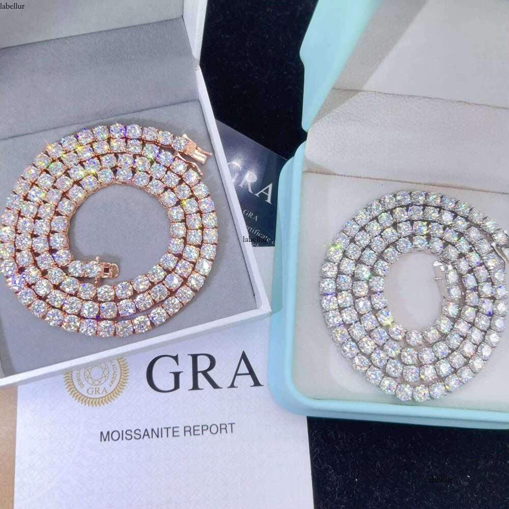 2Mm 3Mm 4Mm 5Mm 6.5Mm Classic Necklace Sier VVS Moissanite Hip Hop Exquisite Jewelry Tennis Player Chain