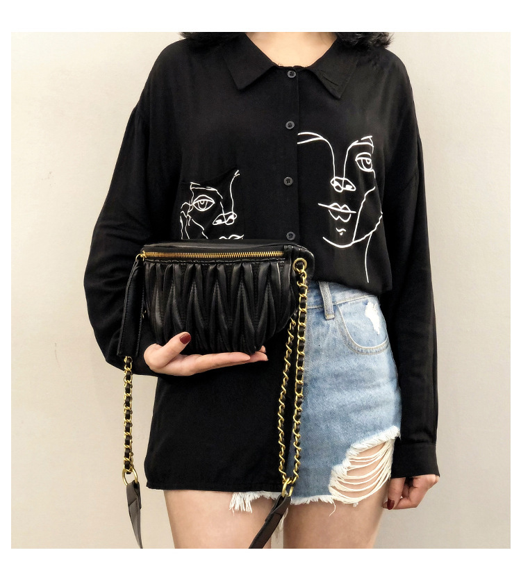 Free Shipping Designer Bag Internet Celebrity Small Bag For Women New Style Pleated Waist Bag Luxury Bag Fashionable Trendy Crossbody Bag Ins Chest Ba