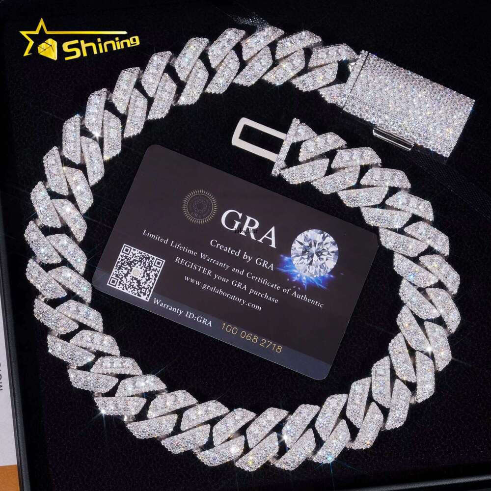 22Mm In Size, Extending 3 Rows Of Hip-Hop Sier Silica Cuban Chains For Men