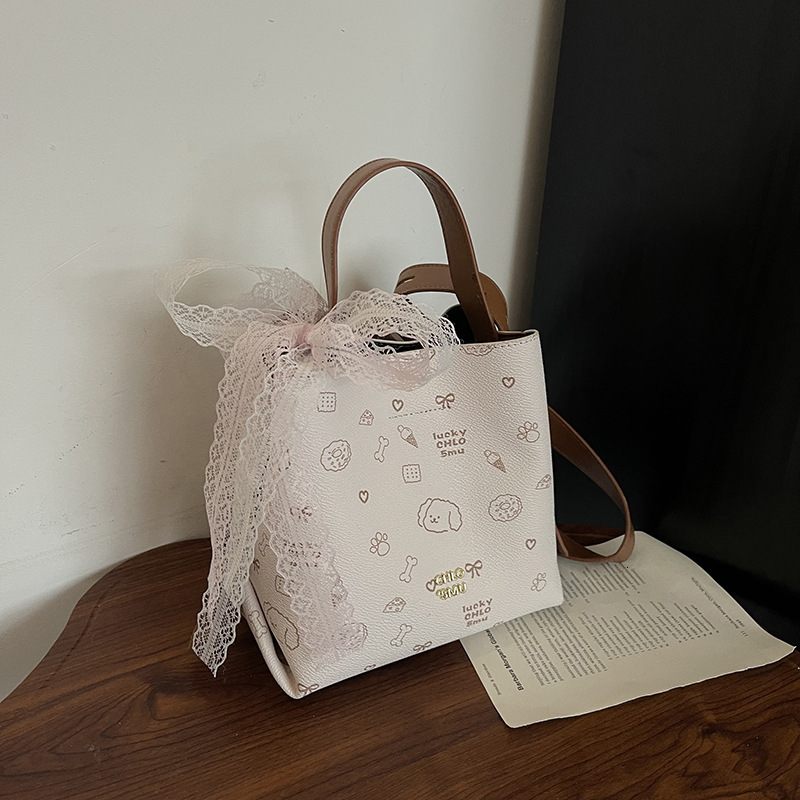 New Women's Cartoon Cylinder Bag Designer Bag Fashion Versatile Handbag Cross-border Wholesale Shoulder Bag Luxury Bag Simple Retro Crossbody Bag