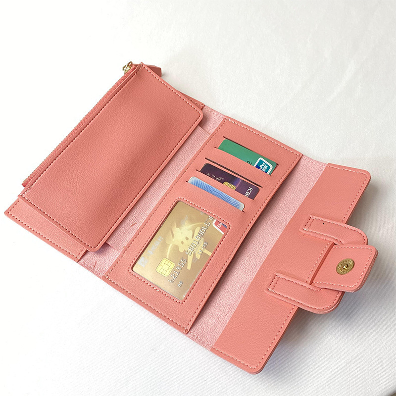 New Women's Wallet Luxury Bag Korean Style Trendy Fashion Lychee Pattern Zipper Wallet Candy Color Wholesale Multifunctional Clutch