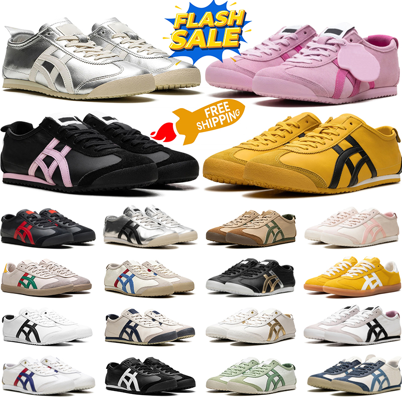 Free shipping with box designer shoes mens sneakers tigers mexico 66 Triple White Black Pink Tiger Blue women sports trainers