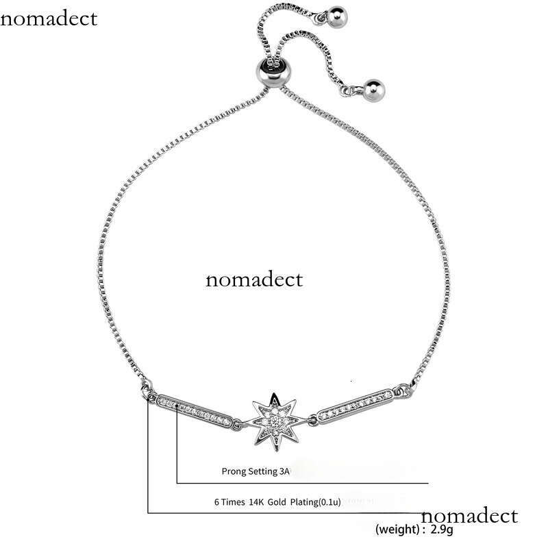 Ins Style Independent Packaging Women's Adjustable Length Eight-Pointed Star Light Versatile Bracelet Jewelry