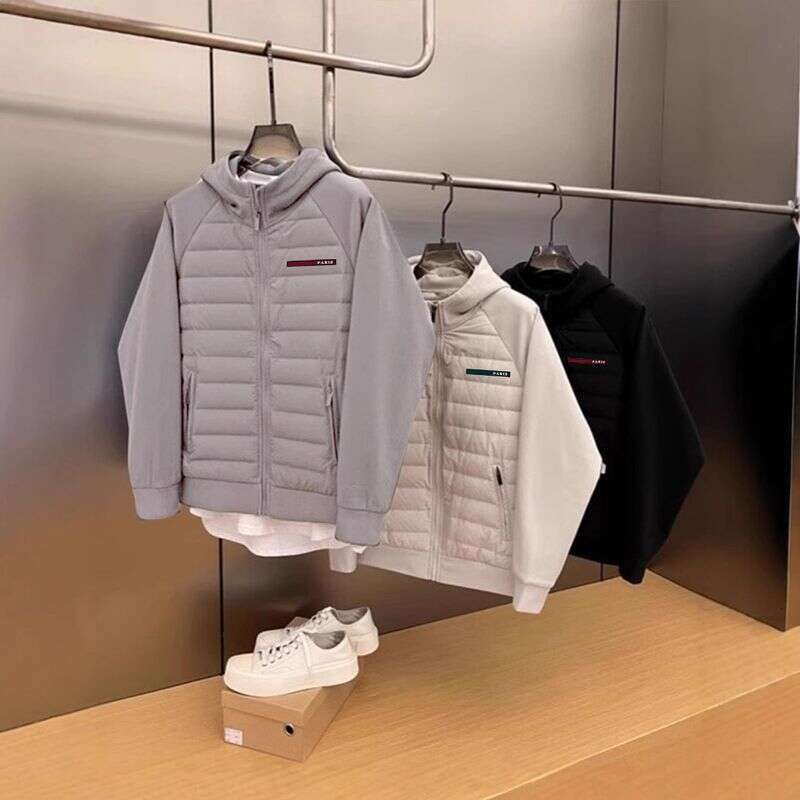 Clothing 25 New Winter Men's Trendy Thin Loose Versatile Casual Small Long Offset Printing Hooded Cotton Coat