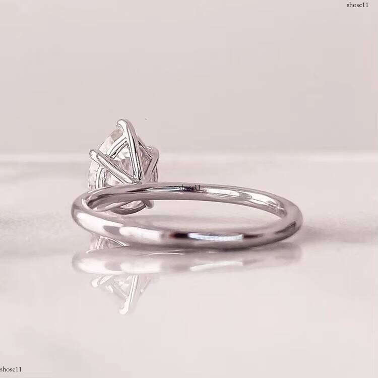 Xingguang Pear Cut White Gold Lab CVD/ Moissanite Dia Ring for Women Engagement/Anniversary/Wedding Fine Jewelry