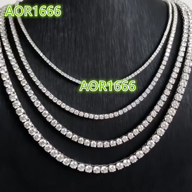 Classic White Gold Initial Necklace for Men and Women Lab Diamond Tennis Chain Wedding and Gift-Friendly Couples Necklace