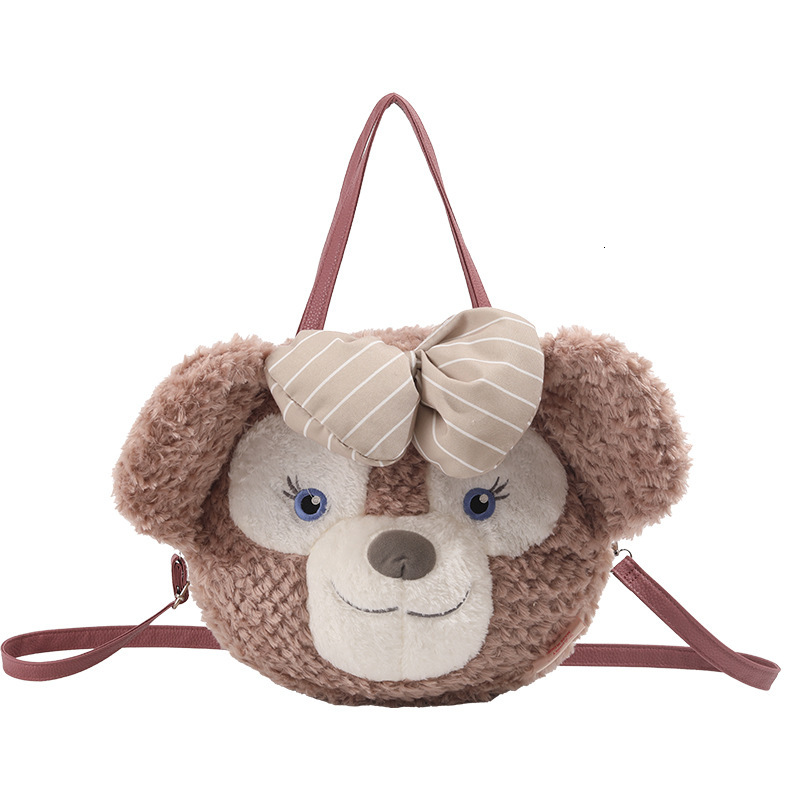 Big Face Versatile Cartoon Bear Plush Cute Crossbody Bag for Women ddmymoon