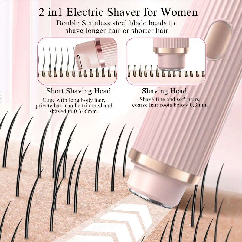 Electric Shaver for Women Bikini Trimmer Mustache Hair Removal Razor Ladies Face Underarm Legs Electric Painless Epilator 250805