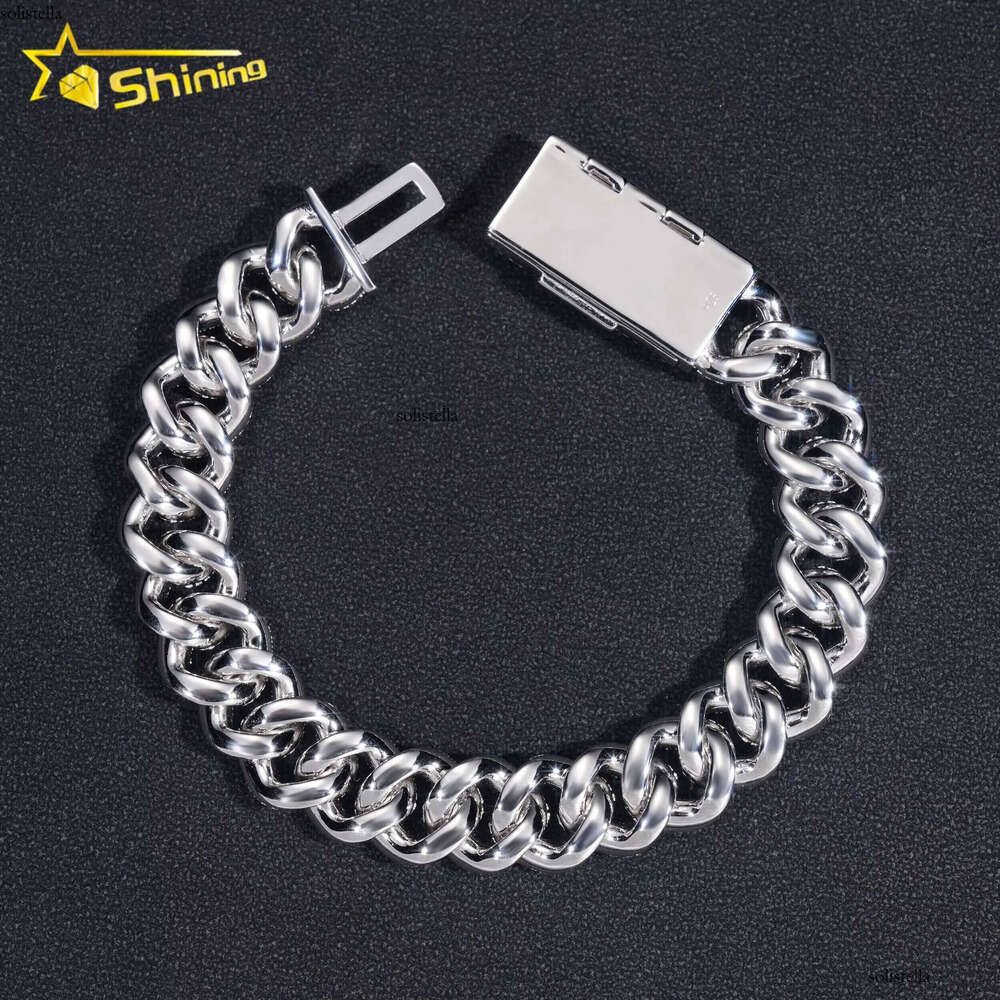 Hip Hop Jewelry 13MM Iced Out Sier Gold Plated VVS D Color Infinity Moissanie Cuban Link Chain Bracelet