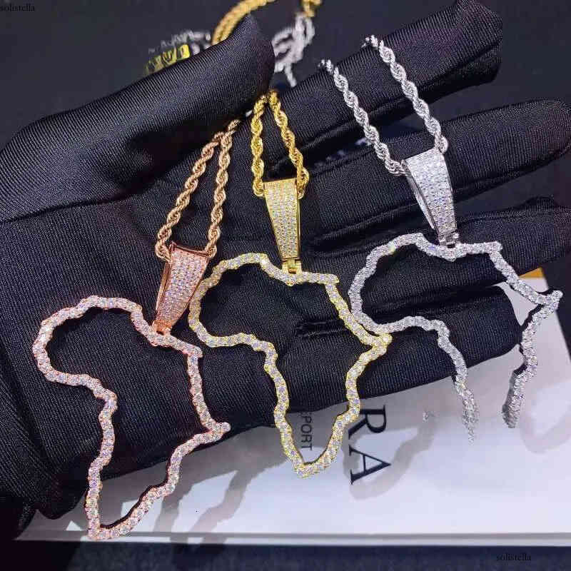 Hot Selling New Design Hip Hop Jewelry S Sier Gold Plated VVS Moissanite Dia Map Pendant for Necklace