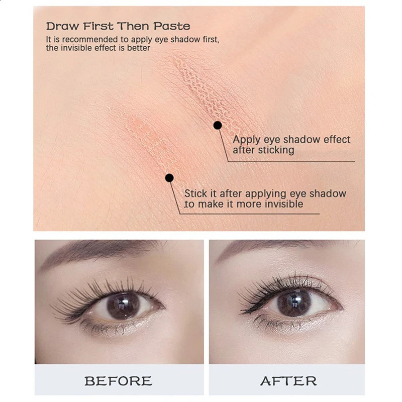 360pcs Transparent Grey Beige Big Eyes Invisible Lace Mesh Fiber Beauty Eye Patch Eyelid Double Eyelid Tape Sticker Makeup Tools 250807
