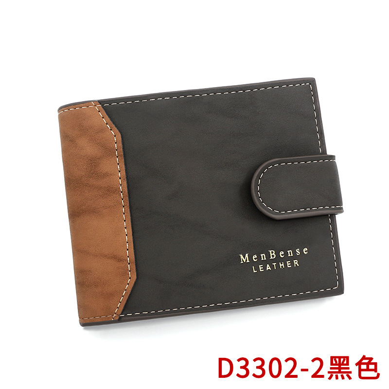 Menbense Korean Style Gold Stamped Luxury Bag Men's Wallet Short Buckle 70% Off Matte Men's Wallet