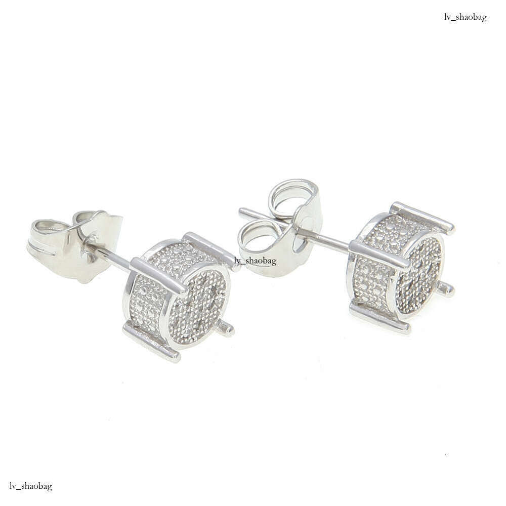 Hip-Hop Jewelry Zircon Micro-Inlaid Round Earrings Accessories