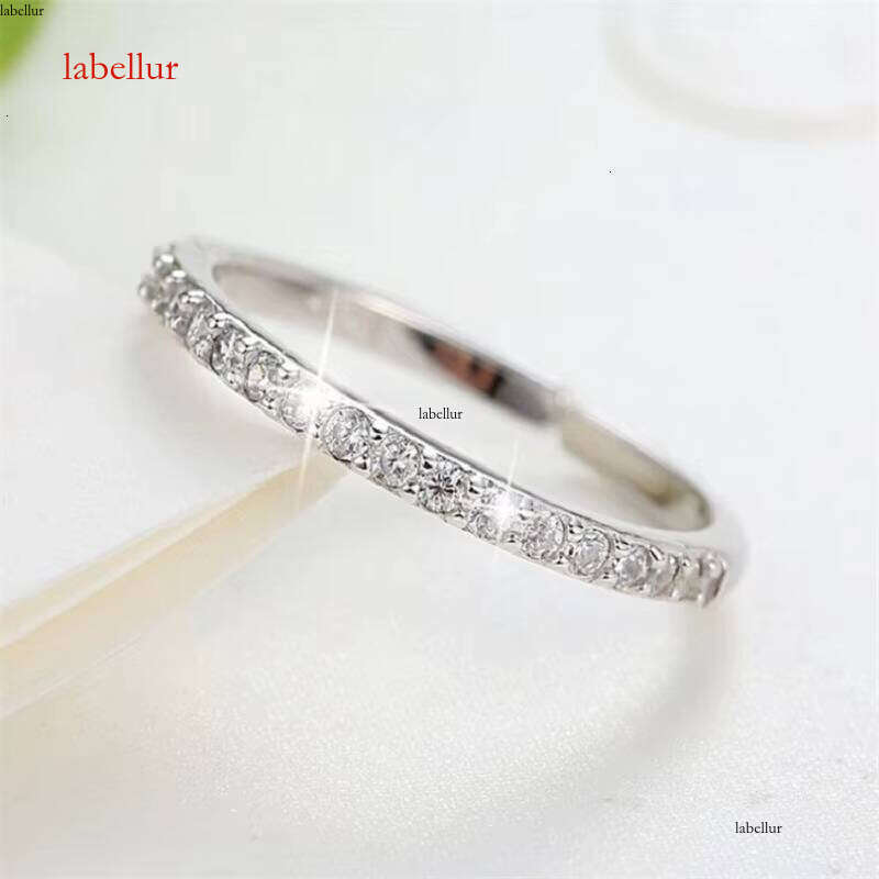 Sterling Silver Fine Row for Women INS Trend Niche Design Index Finger Diamond Ring Simple Internet Celebrity Jewelry