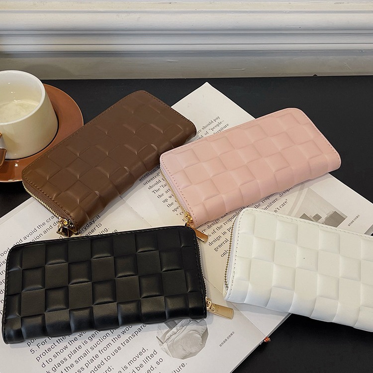 Wallet Women 2025 New Plaid Zipper Long Coin Purse Large Capacity Designer Bag Simple Clutch Cross-border Luxury Bag Card Holder