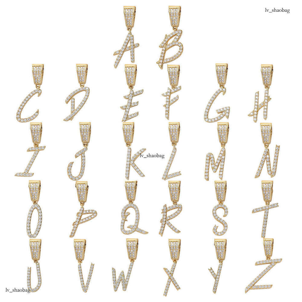 for Men Cursive Letter Pendant 26 English Letters Hip Hop Necklace DIY Splicing Set