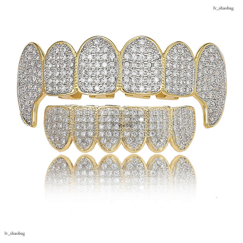 Hip Hop Gold Halloween Unisex Eco-friendly Sterling Silver Micro-inlaid Zircon Cool Personality Teeth Brace