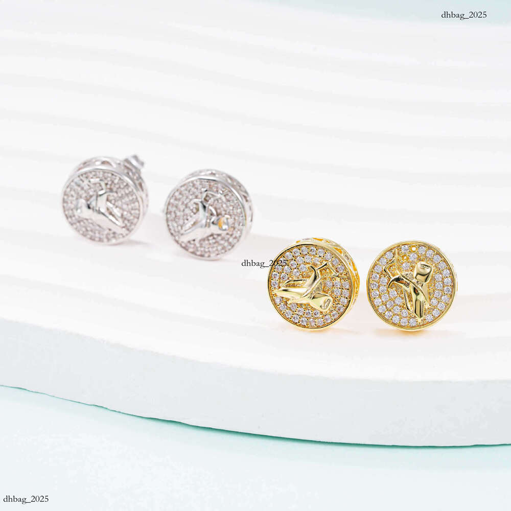 Jewelry Style Sier Moissanite Classic Round Palm Earrings Unisex Versatile Available
