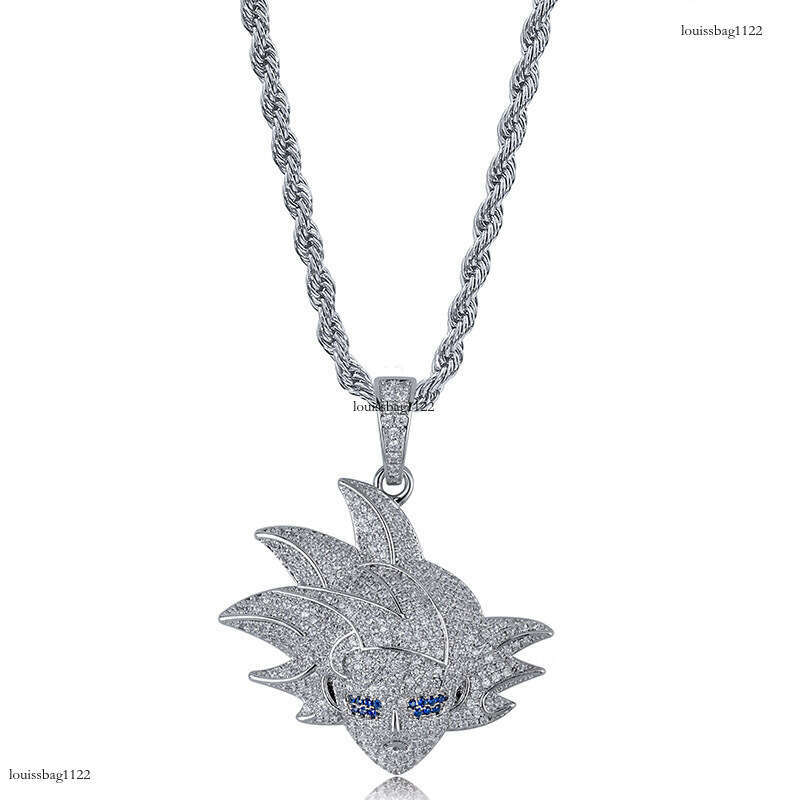 Dragon Ball Anime Cartoon Character Hip-Hop Pendant Micro-Paved Moissanite chain Unisex Ins Trendy Accessories