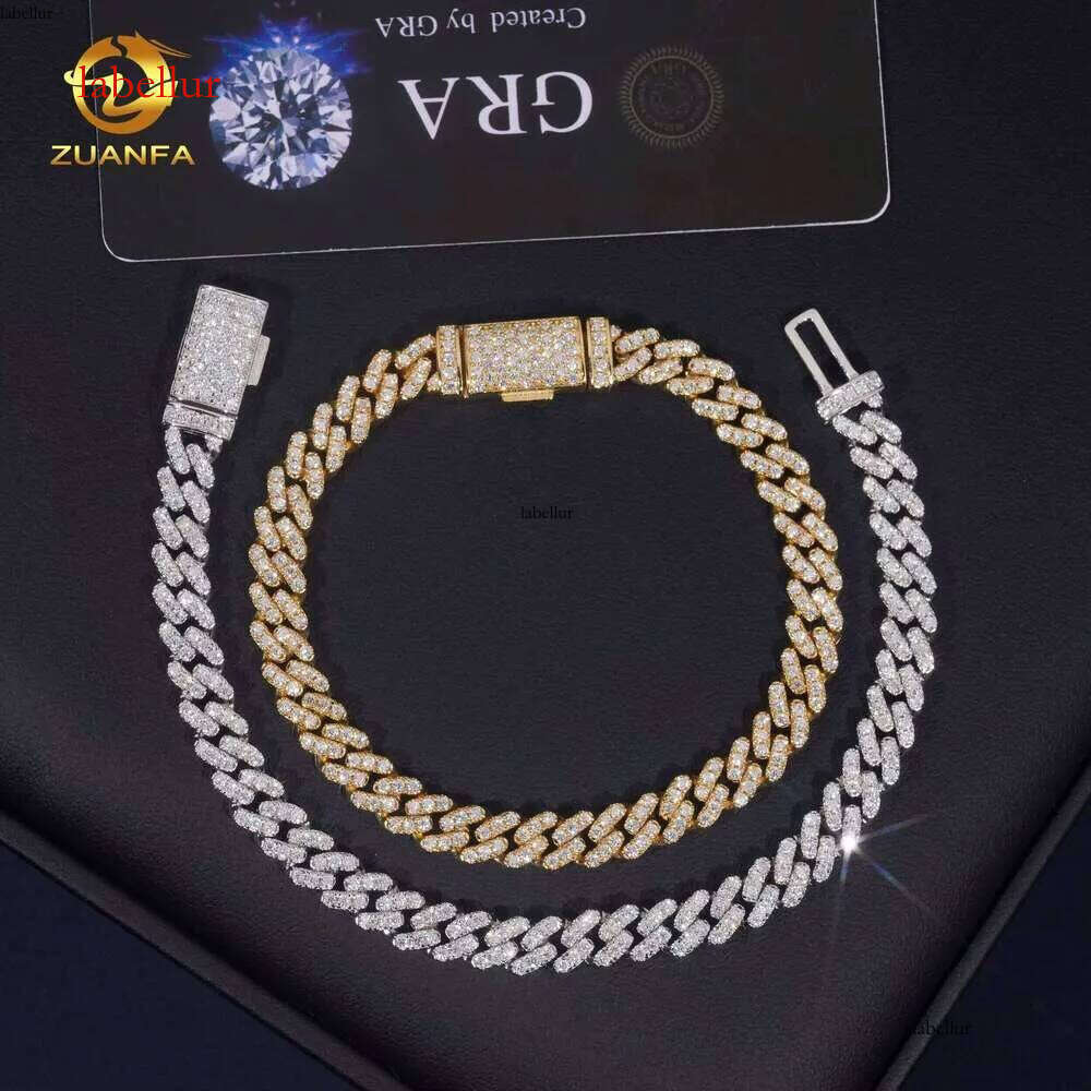 6Mm Hip Hop Jewelry Necklace Iced Out Sterling Sier VVS Moissanite Cuban Link Bracelet