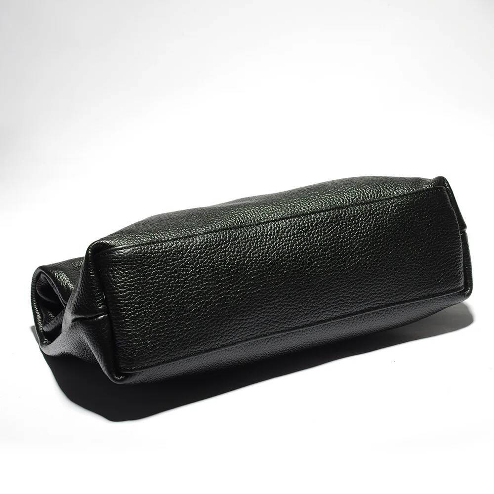 Black personality lazy casual clutch leather soft bag Phone Women High Quality Laptop Bag Genuine Leather
