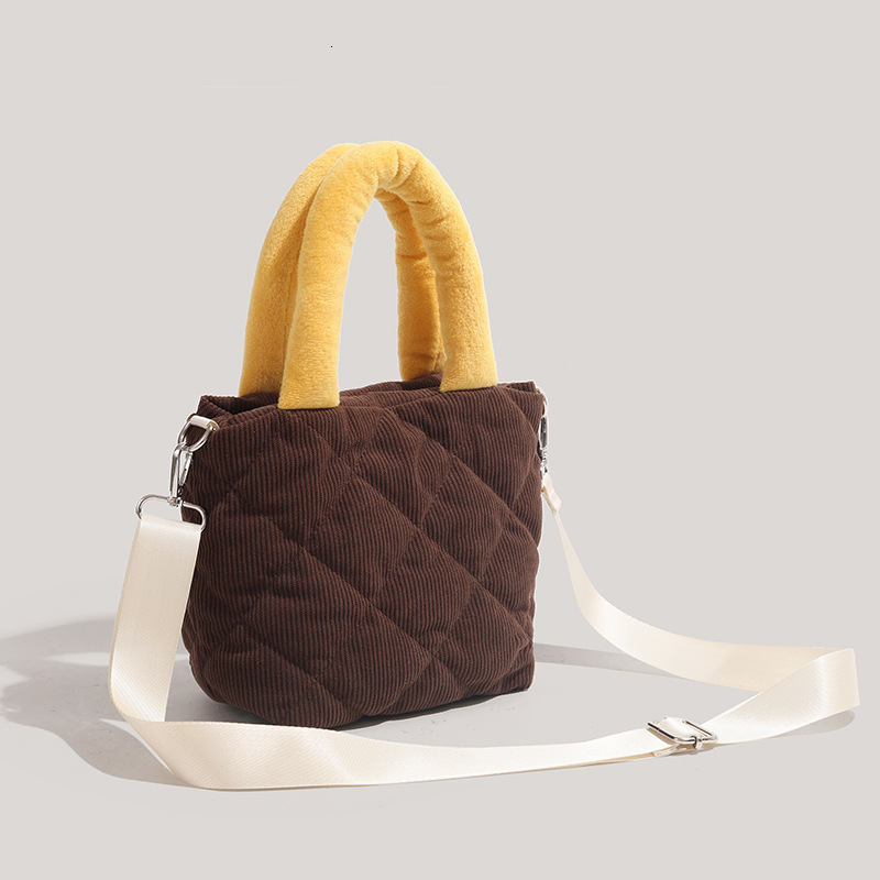 Large Capacity 2025 Cute Corduroy Quilted Casual Handbag Shoulder Crossbody Bag ddmymoon
