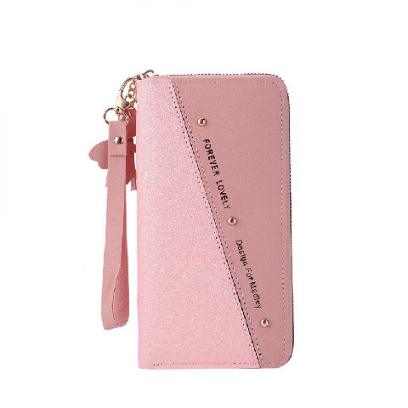 2025 New Luxury Bag Long Wallet For Women Zipper Wallet Korean Style Patchwork Color Block Tassel Versatile Card Holder Phone Bag