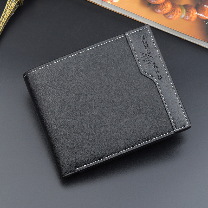 New Men's Wallet Designer Bag Short Luxury Bag Style Money Clip For Young Men Multi-card Slots Fashion Patchwork Casual Business Thin Soft Leathe