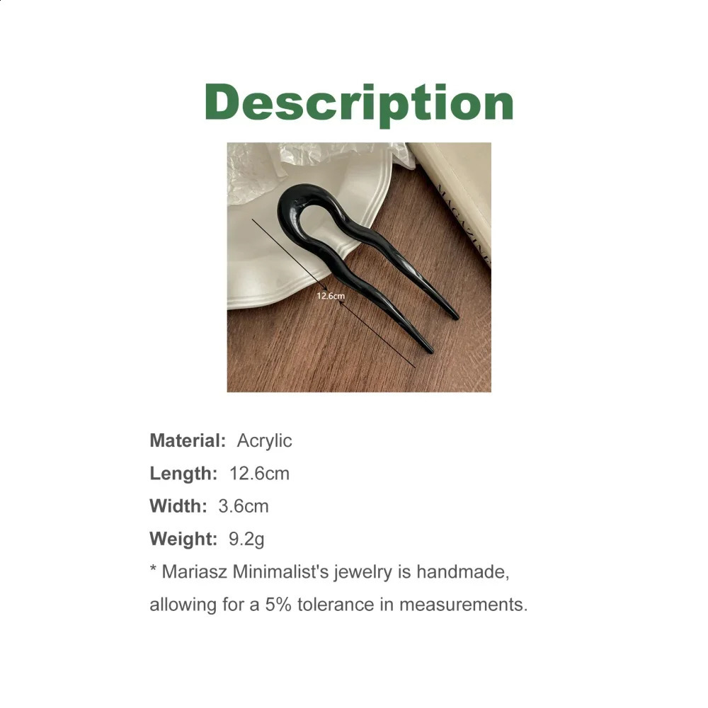 1/4PCS U-Shaped Updo 2 Prong Pins Fashion Tortoiseshell Acrylic Hair Sticks Headwear French Style Hair Accessories for Women 250807