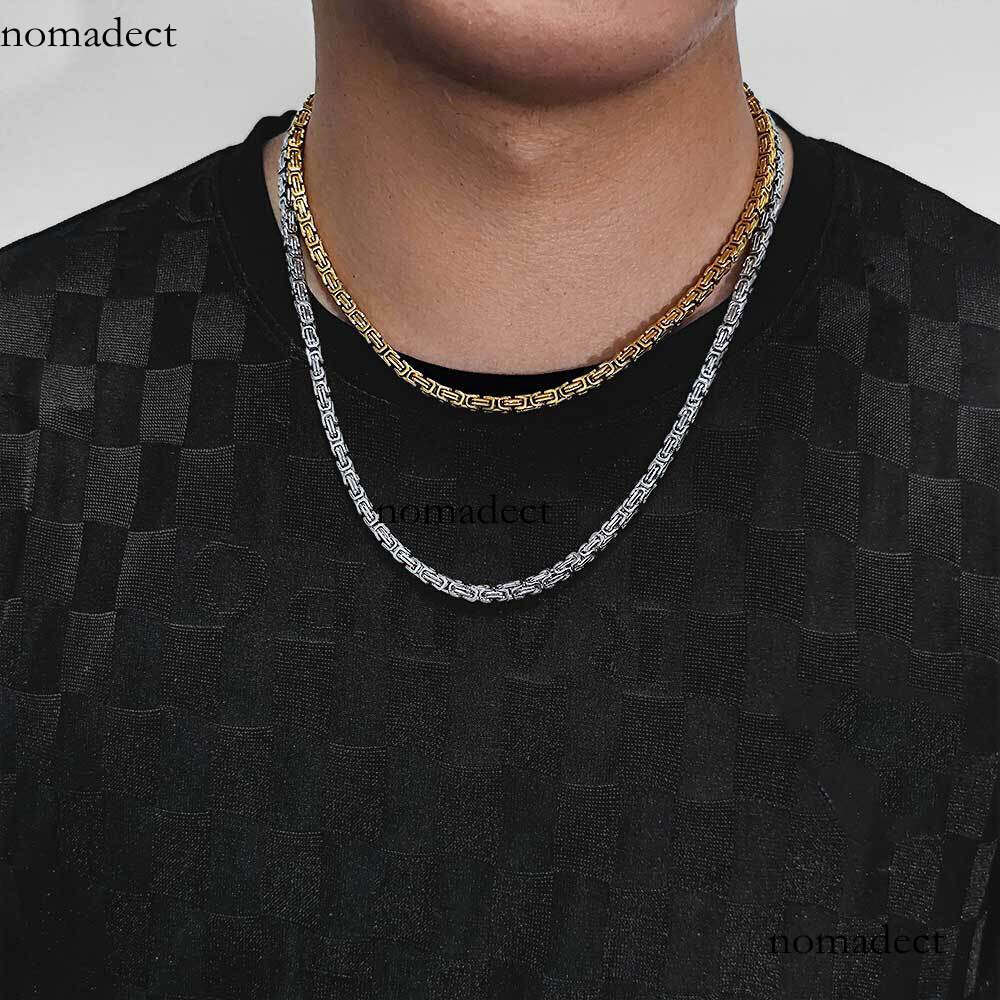 4mm Stainless Emperor Chain Men's Titanium Steel Jewelry Real Gold Plated Necklace