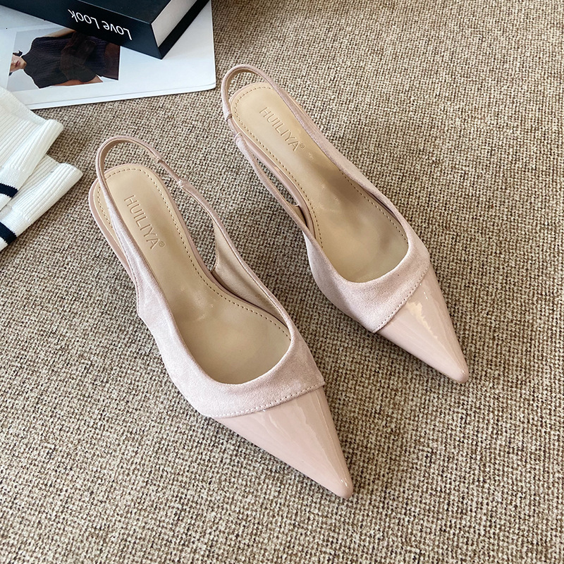 Sharp pointed high heels 2025 designer's new French style single shoes