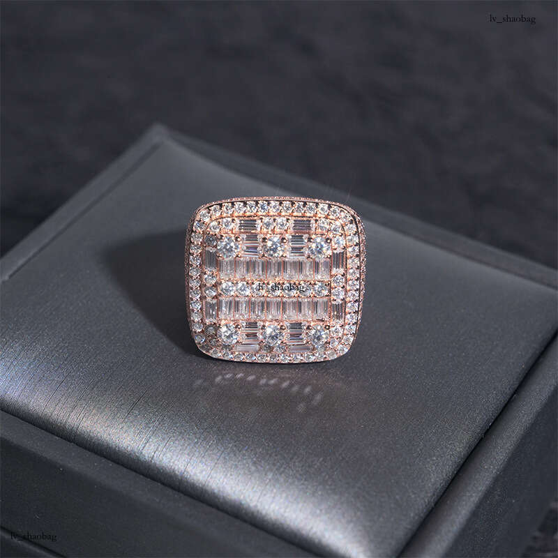ICED OUT New Silver Irregular Moissanite Unisex Hip-Hop Hot-Selling Ring