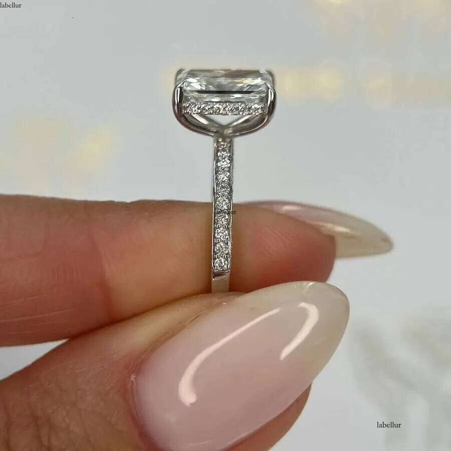 14K White Gold Radiant Cut Grown 2 Carat DEF VS CVD HPHT Lab Dia Engagement Ring Halo Rings IGI