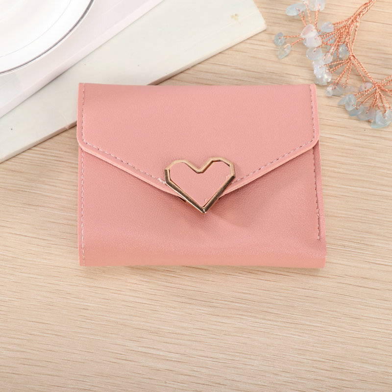 New Metal Small Clear Luxury Bag Heart-shaped 70% Off Simple Small Wallet Short Women's Wallet High-end Daily Versatile
