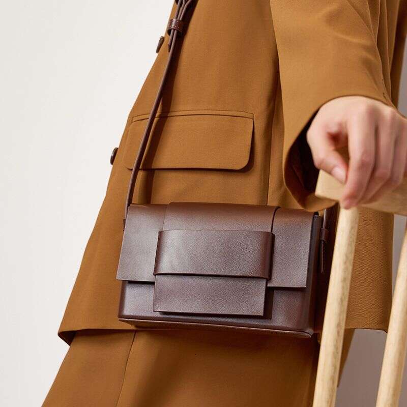 Crossbody Leather Weaving Small Square Single Shoulder Cowhide Women's Bag