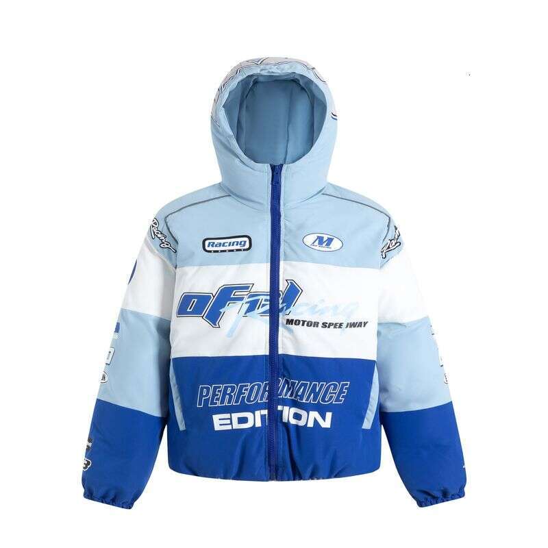 Men's Clothing Club American Motorcycle Racing Suit Autumn And Winter 2023 New Quilted Thickened Hooded Jacket Cotton Coat