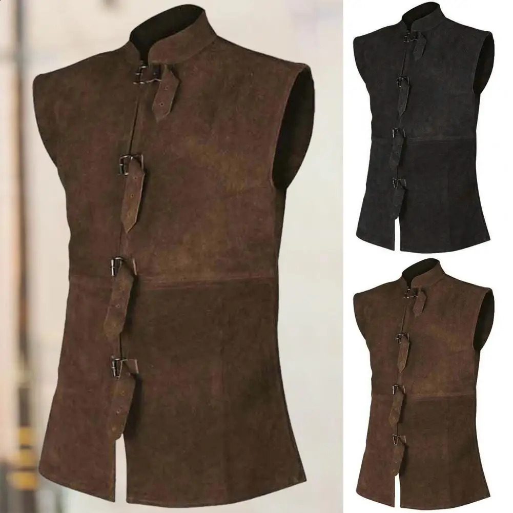 Retro Vest Renaissance Gentleman Waistcoat for Stage Performance Cosplay Costume Vintage Stand Collar Outfit Medieval 250809