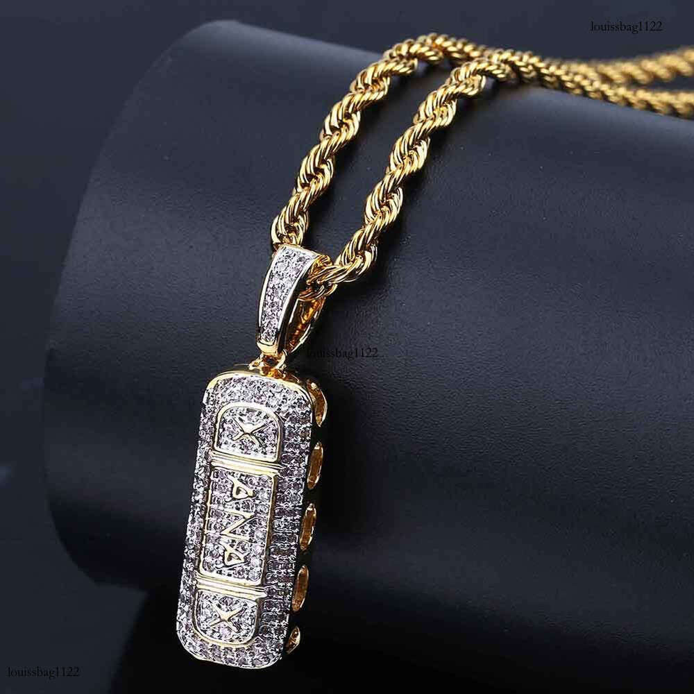 XANAX Moissanite chain Hollow Hip-Hop Men's Trendy Pendant Jewelry Street Fashion Chain